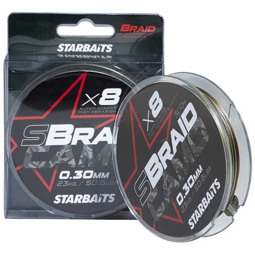 Starbaits Előkezsinór S Camo X8 300m 23kg 0,30mm