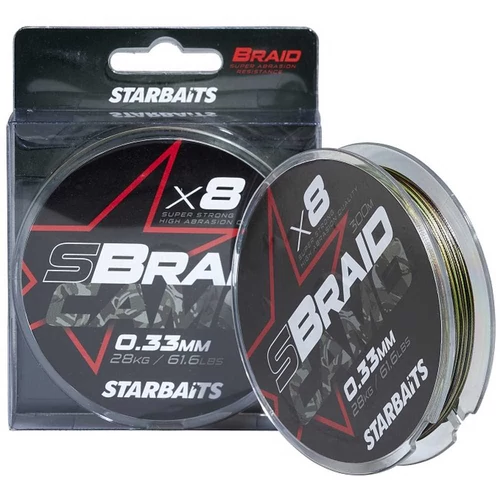Starbaits Előkezsinór S Camo X8 300m 28kg 0,33mm