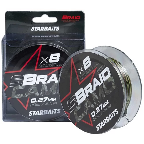 Starbaits Előkezsinór S Camo X8 600m 20kg 0,27mm