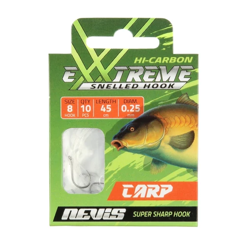 Nevis Előkötött  pontyozó horog 12-es 10db/cs