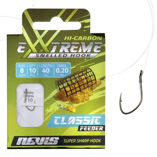 Nevis Előkötött horog feeder 10db/cs. 6-os