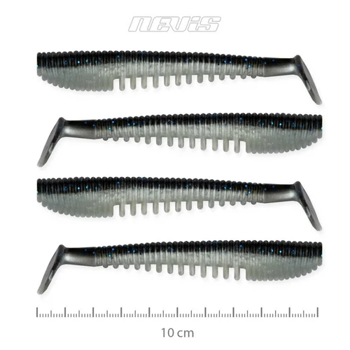 Impulse Shad 10cm 4db/cs Fekete-Ezüst