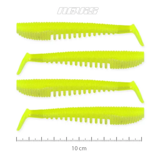 Nevis Impulse Shad 10cm 4db/cs (Flash Lemonade)