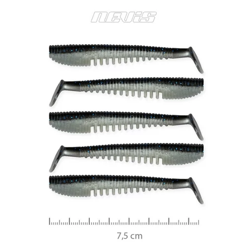 Impulse Shad 7.5cm 5db/cs (fekete-szürke)