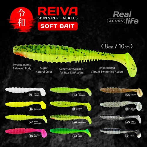 Reiva Zander Power Shad 12,5cm 3db/cs -Poison Green-
