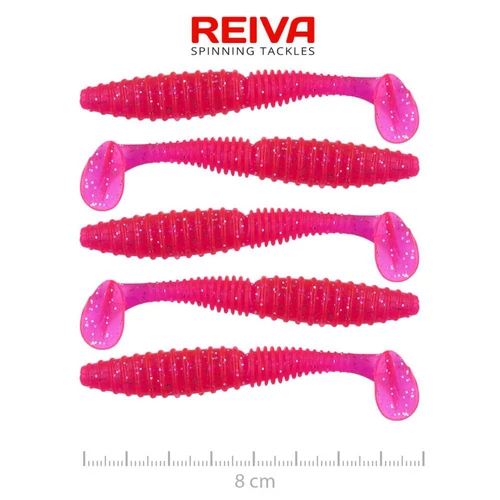 Reiva Zander Power Shad 8cm 5db/cs (Japanese red)