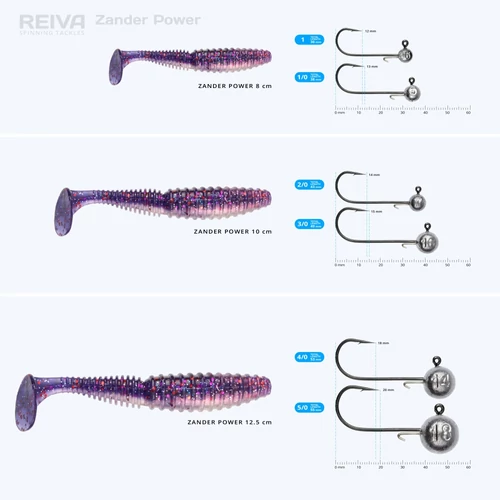 Reiva Zander Power Shad 8cm 4db/cs -Purple Pearl-