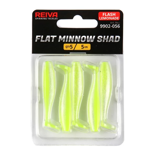 Reiva Flat Minnow Shad 5cm 5db/cs -Flash Lemonade-