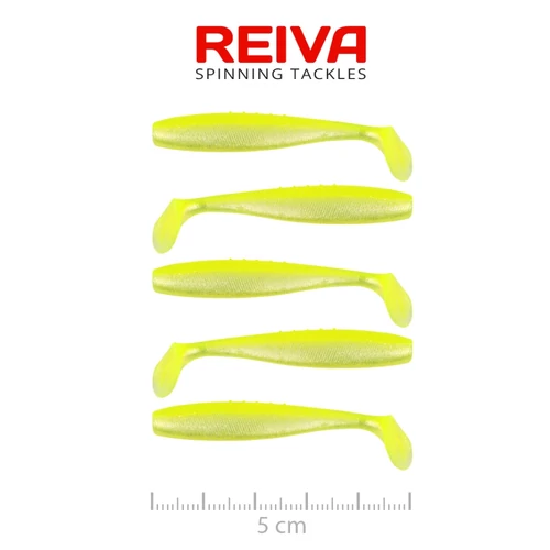 Reiva Flat Minnow Shad 5cm 5db/cs -Flash Lemonade-