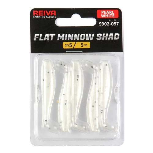 Reiva Flat Minnow Shad 5cm 5db/cs -Pearl White-