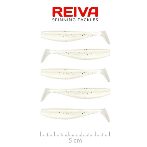 Reiva Flat Minnow Shad 5cm 5db/cs -Pearl White-