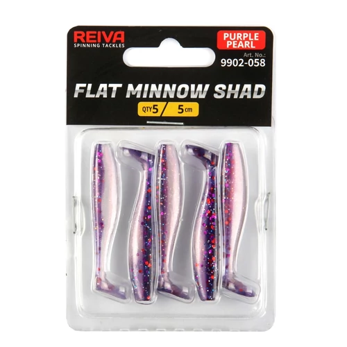 Reiva Flat Minnow Shad 5cm 5db/cs -Purple Pearl-