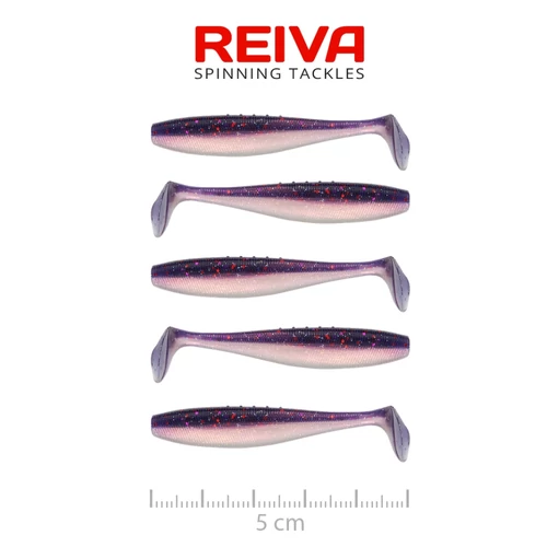 Reiva Flat Minnow Shad 5cm 5db/cs -Purple Pearl-