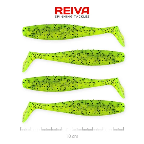 Reiva Flat Minnow shad 10cm 4db/cs (Poppy green)
