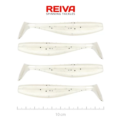 Reiva Flat Minnow Shad 10cm 4db/cs -Pearl Dot-