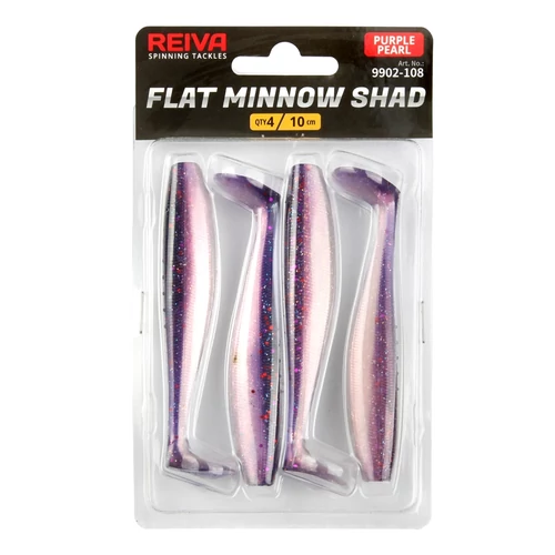 Reiva Flat Minnow Shad 10cm 4db/cs -Purple Pearl-