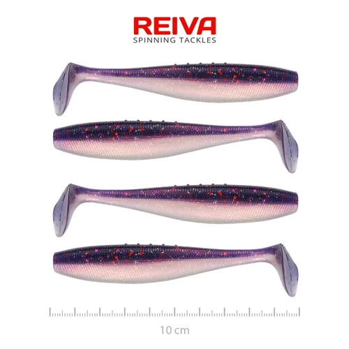 Reiva Flat Minnow Shad 10cm 4db/cs -Purple Pearl-