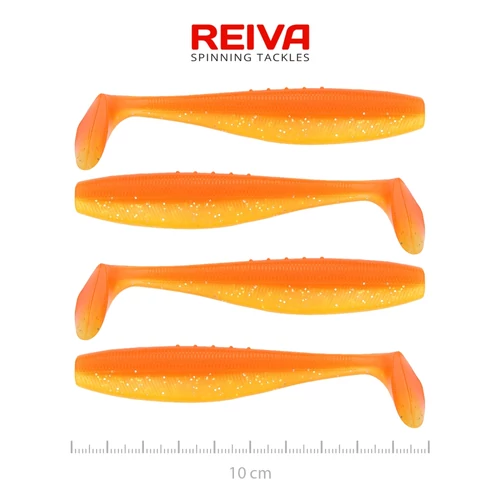 Reiva Flat Minnow Shad 10cm 4db/cs -Shiny Orange-