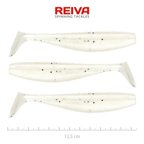 Reiva Flat Minnow shad 12,5cm 3db/cs -Pearl Dot-