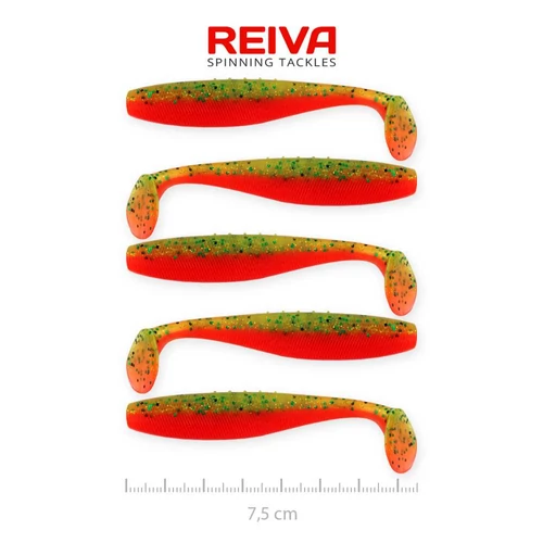Reiva Flat Minnow shad 7,5cm 5db/cs (Crazy Tomato)