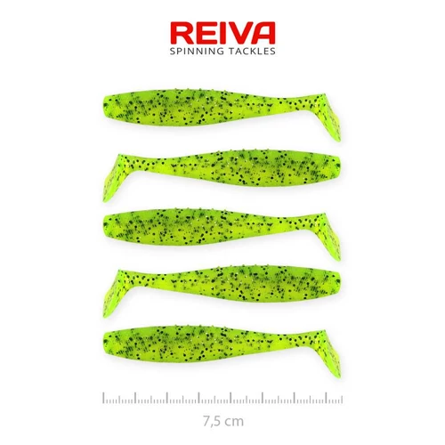 Reiva Flat Minnow shad 7,5cm 5db/cs (Poppy green)