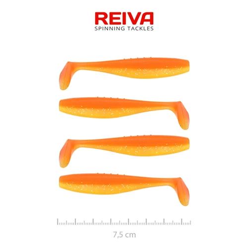 Reiva Flat Minnow shad 7,5cm 4db/cs -Shiny Orange-