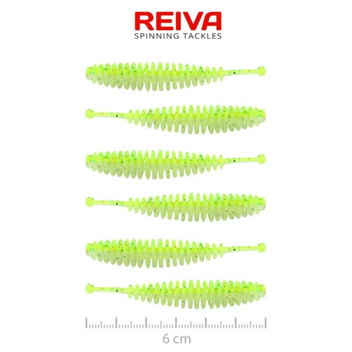 Reiva Tiny Worm 6cm 6db/cs -Flash Chartreuse-
