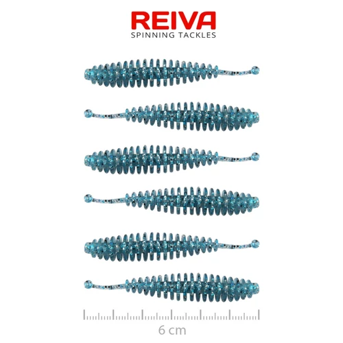 Reiva Tiny Worm 6cm 6db/cs -Blue Shiner-