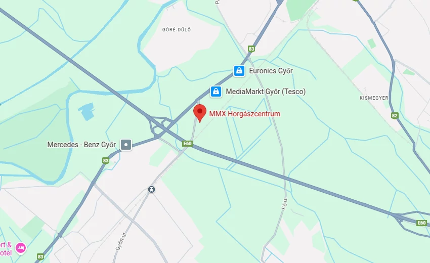 Térkép, amely az fizikai üzletet és környékét mutatja.